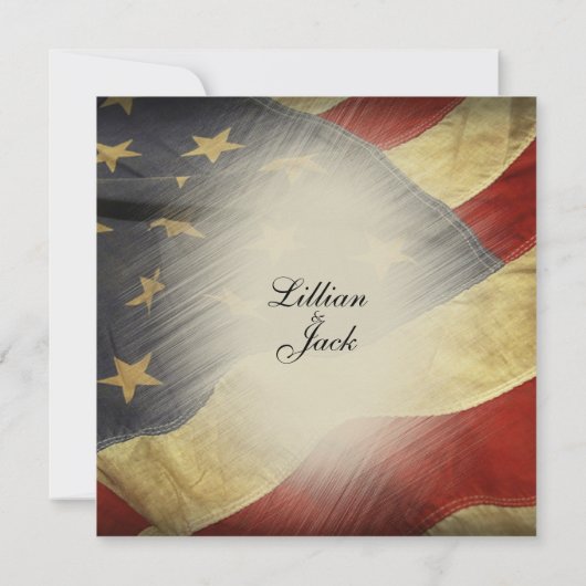 Antiek Amerikaanse vlag bruiloft uitnodigingen (Achterkant)
