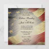 Antiek Amerikaanse vlag bruiloft uitnodigingen (Voorkant)