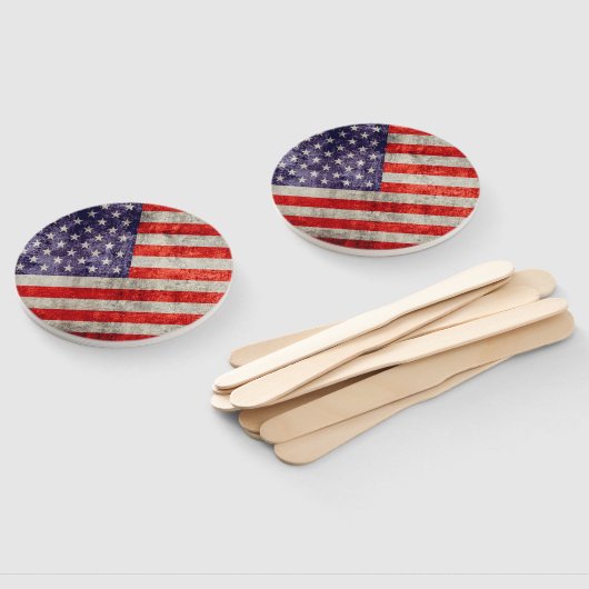 Antiek Amerikaanse vlag Handwaaier (Niet-gemonteerd)