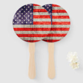 Antiek Amerikaanse vlag Handwaaier (Voorkant en achterkant)