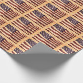 Antiek Amerikaanse vlag met belofte van trouw Cadeaupapier (Hoek)