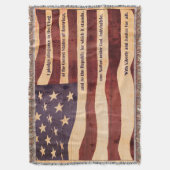 Antiek Amerikaanse vlag met belofte van trouw Deken (Voorkant Verticaal)