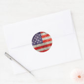 Antiek Amerikaanse vlag Ronde Sticker (Envelop)