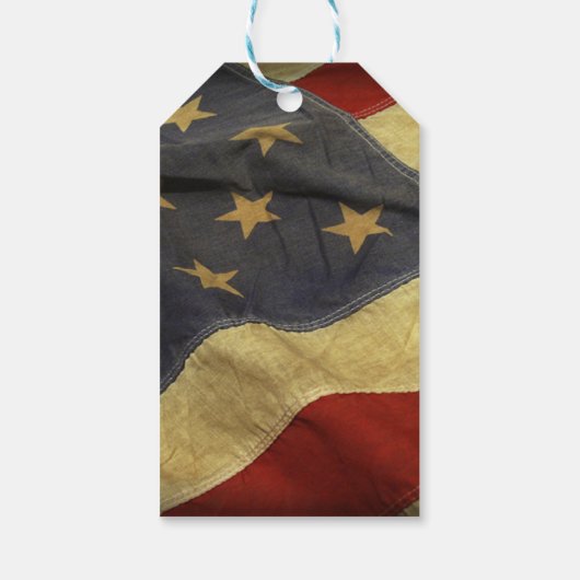 Antiek-Amerikaanse vlagweddenschap Cadeaulabel (Achterkant)