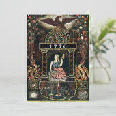 Antiek Amerikaanse vuurwerkindustrie 4 juli Kaart (Staand voorkant)