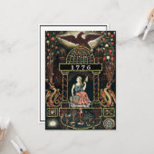 Antiek Amerikaanse vuurwerkindustrie 4 juli Kaart (Voorkant / Achterkant in situ)