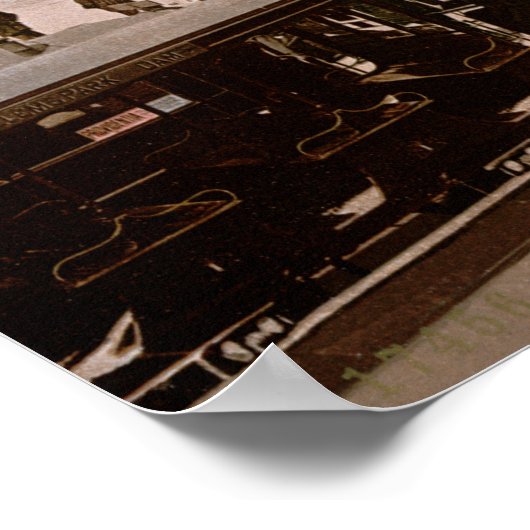 Antiek Amsterdamse Dam 1900, Nederland Poster (Hoek)