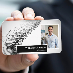 Antiek anatomische illustratie chiropractor foto visitekaartje