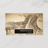 Antiek anatomische illustratie chiropractor visitekaartje (Voorkant)