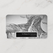 Antiek anatomische illustratie chiropractor visitekaartje (Voorkant)