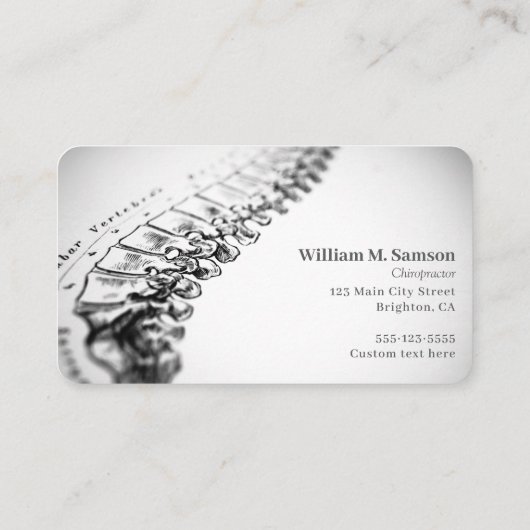 Antiek anatomische illustratie chiropractor visitekaartje (Achterkant)