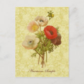 Antiek Anemone Botanisch Briefkaart (Voorkant)