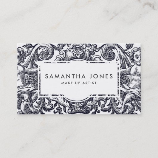 Antiek Angel Cherub maakt artiest Visitekaartje (Voorkant)