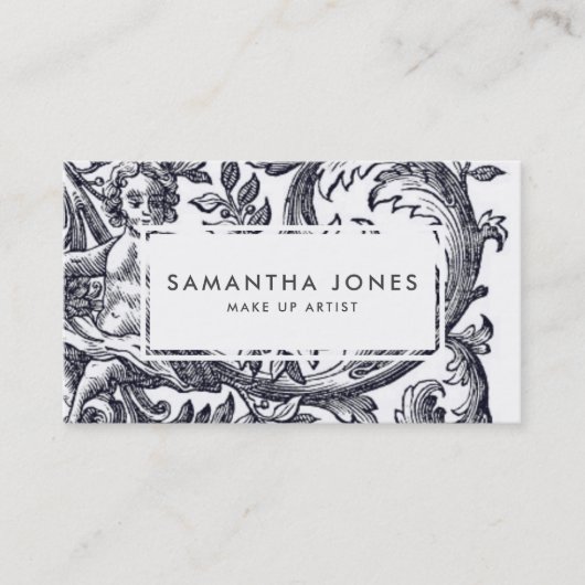 Antiek Angel Cherub maakt artiest Visitekaartje (Voorkant)