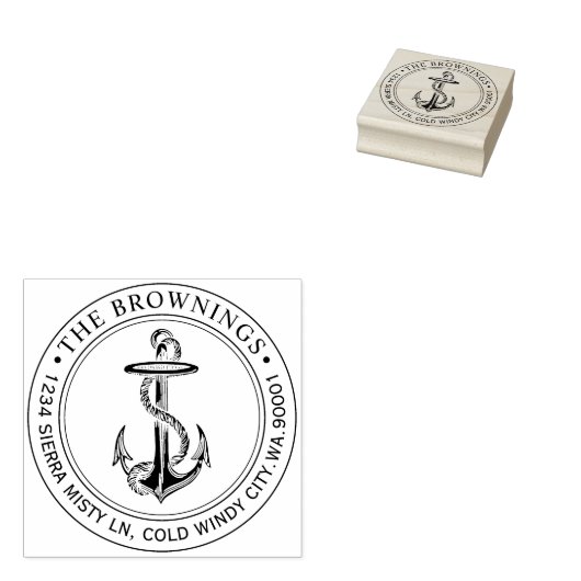 Antiek ankeradres rubberstempel (Gestempeld)