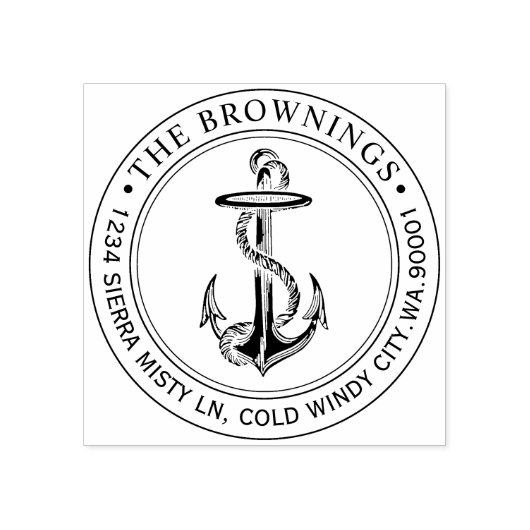 Antiek ankeradres rubberstempel (Afrduk)