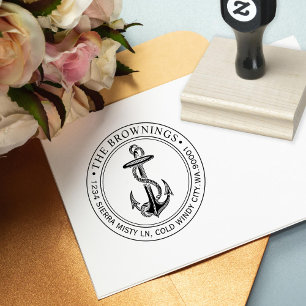 Antiek ankeradres rubberstempel