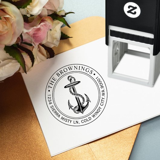 Antiek ankeradres zelfinktende stempel