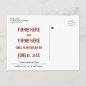 Antiek antieke gedicht Bewaar de datum briefkaart (Achterkant)