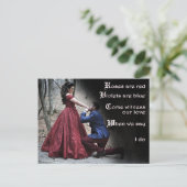 Antiek antieke gedicht Bewaar de datum briefkaart (Staand voorkant)