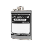 Antiek Apotheek Etiket Heupfles (Links)