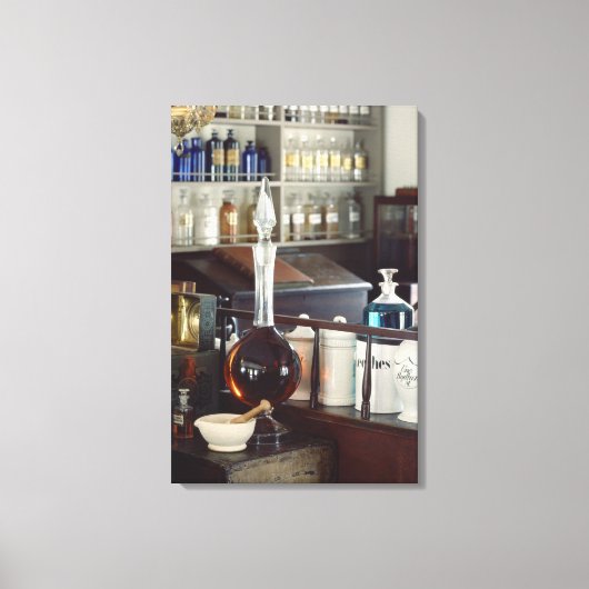 Antiek apotheekflesjes canvas afdruk (Voorkant)