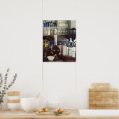 Antiek apotheekflesjes poster (Keuken)