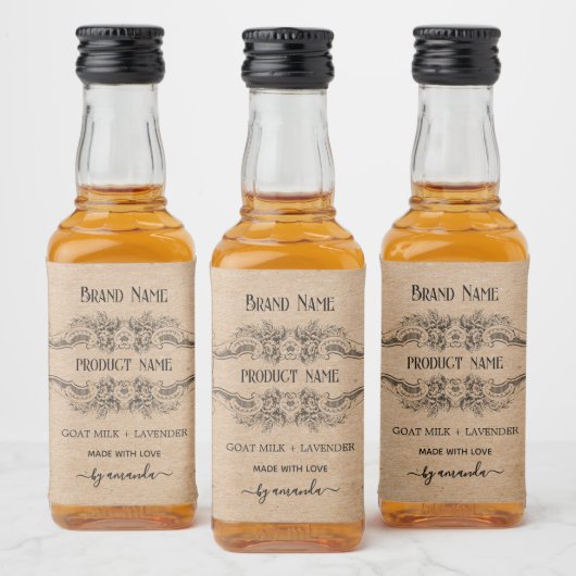 Antiek apothekersstijl labels likeurfles etiket (Flessen)