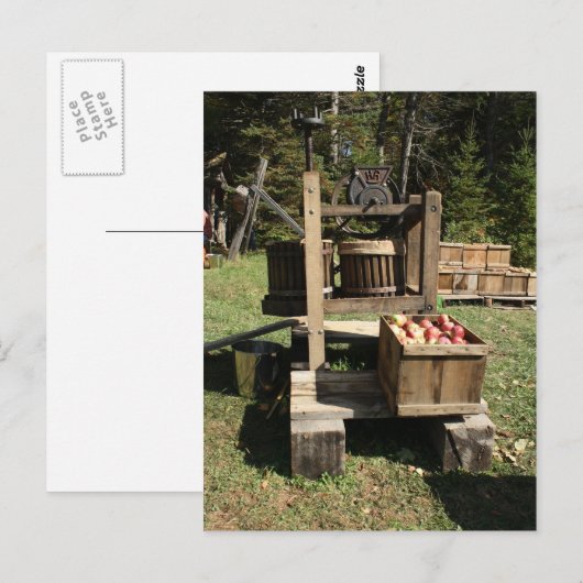 Antiek Apple Cider Press Briefkaart (Voorkant / Achterkant)