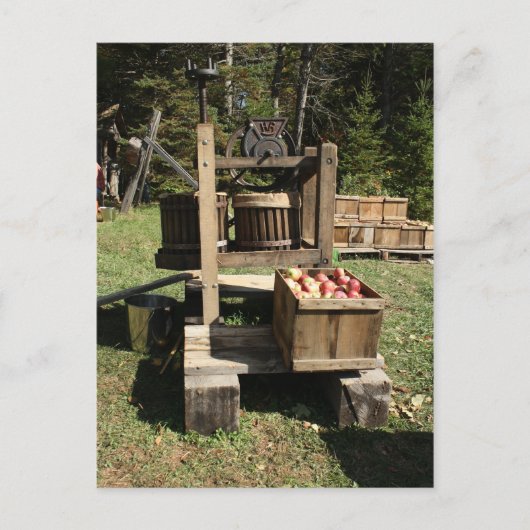 Antiek Apple Cider Press Briefkaart (Voorkant)