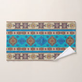 Antiek  Aqua Blue Bleek Gold Kilim Turks Bad Handdoek (Handdoek)