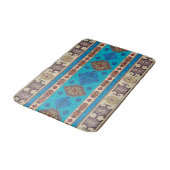 Antiek  Aqua Blue Bleek Gold Kilim Turks Badmat (Gekanteld)