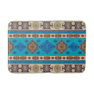 Antiek  Aqua Blue Bleek Gold Kilim Turks Badmat
