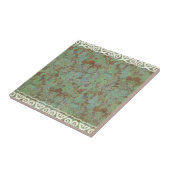 Antiek, , aqua, floreel, kant, patroon, Victoriaan Tegeltje (Zijkant)