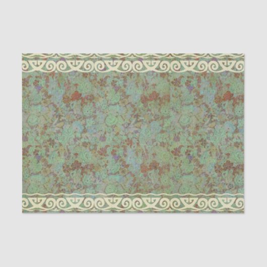 Antiek, , aqua, floreel, kant, patroon, Victoriaan Tissuepapier (Voorkant)