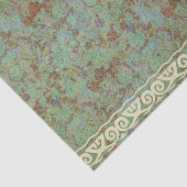 Antiek, , aqua, floreel, kant, patroon, Victoriaan Tissuepapier (Detail)