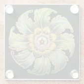 Antiek architecturale rozet nr. 1 glazen onderzetter (Achterkant)