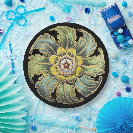 Antiek architecturale rozet nr. 1 papieren bordje (Feest)