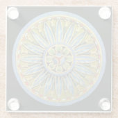 Antiek architecturale rozet nr. 2 glazen onderzetter (Achterkant)