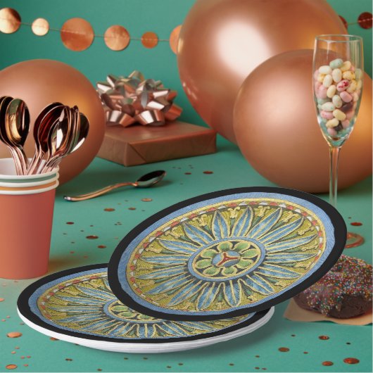 Antiek architecturale rozet nr. 2 papieren bordje (Multi)