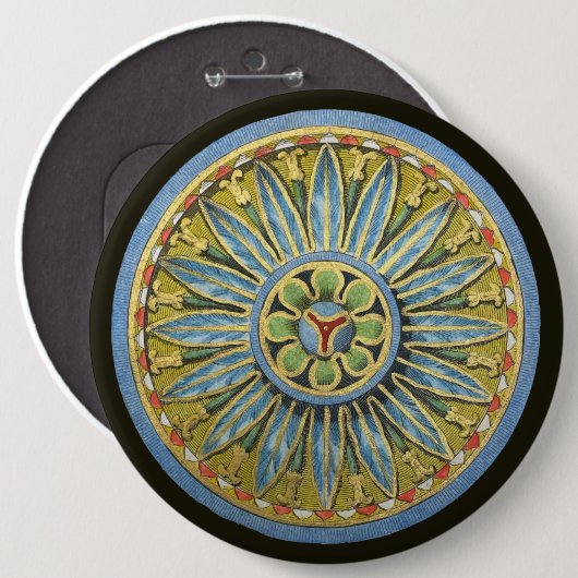 Antiek architecturale rozet nr. 2 ronde button 6,0 cm (Voorkant /achterkant)