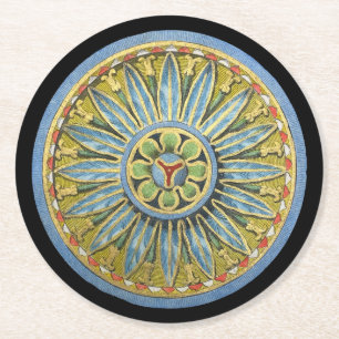 Antiek architecturale rozet nr. 2 ronde kartonnen onderzetter