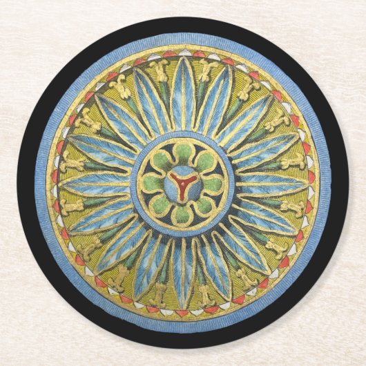 Antiek architecturale rozet nr. 2 ronde kartonnen onderzetter (Voorkant)