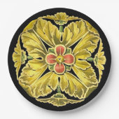 Antiek architecturale rozet nr. 3 papieren bordje (Voorkant)