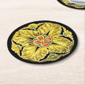 Antiek architecturale rozet nr. 3 ronde kartonnen onderzetter (Gebogen)