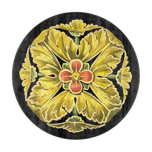 Antiek architecturale rozet nr. 3 snijplank (Voorkant)