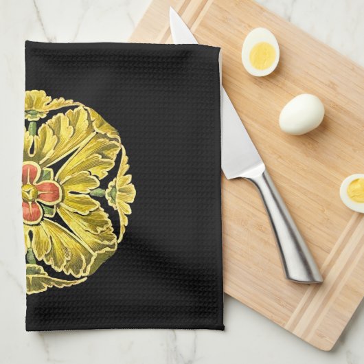 Antiek architecturale rozet nr. 3 theedoek (Quarter Fold)