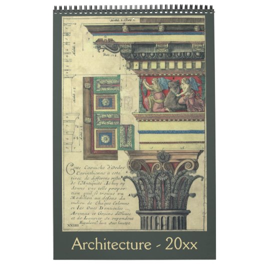 Antiek architectuur uit het tijdperk van de renais kalender (Hoes)
