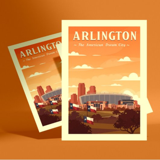 Antiek Arlington Texas Briefkaart
