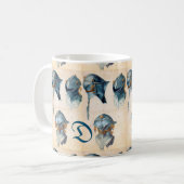 ANTIEK ARMOREN/DRIE STUDIES VAN EEN HELMET-MONOGRA KOFFIEMOK (Voorkant links)